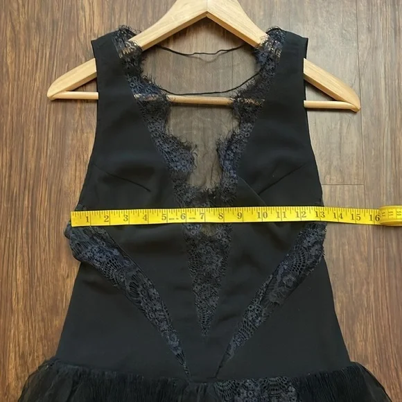 Free people Dove lace sheer mesh mini ruffle dress 4 - Picture 7 of 13